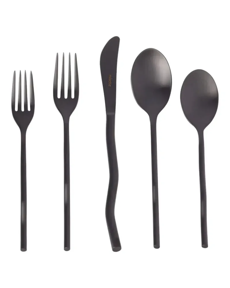 Misette Matte Squiggle Besteck (5er-Set) - Schwarz Schwarz