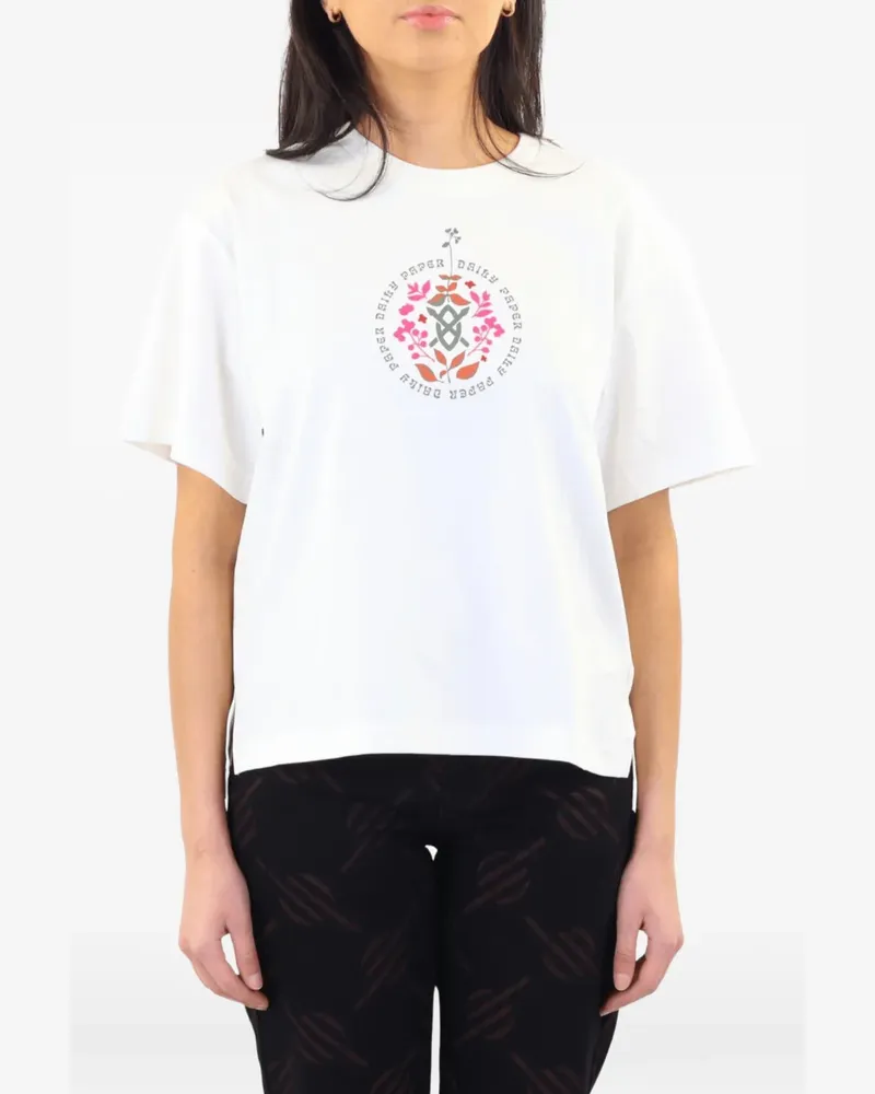 Daily Paper T-Shirt mit grafischem Print - Weiß Weiß