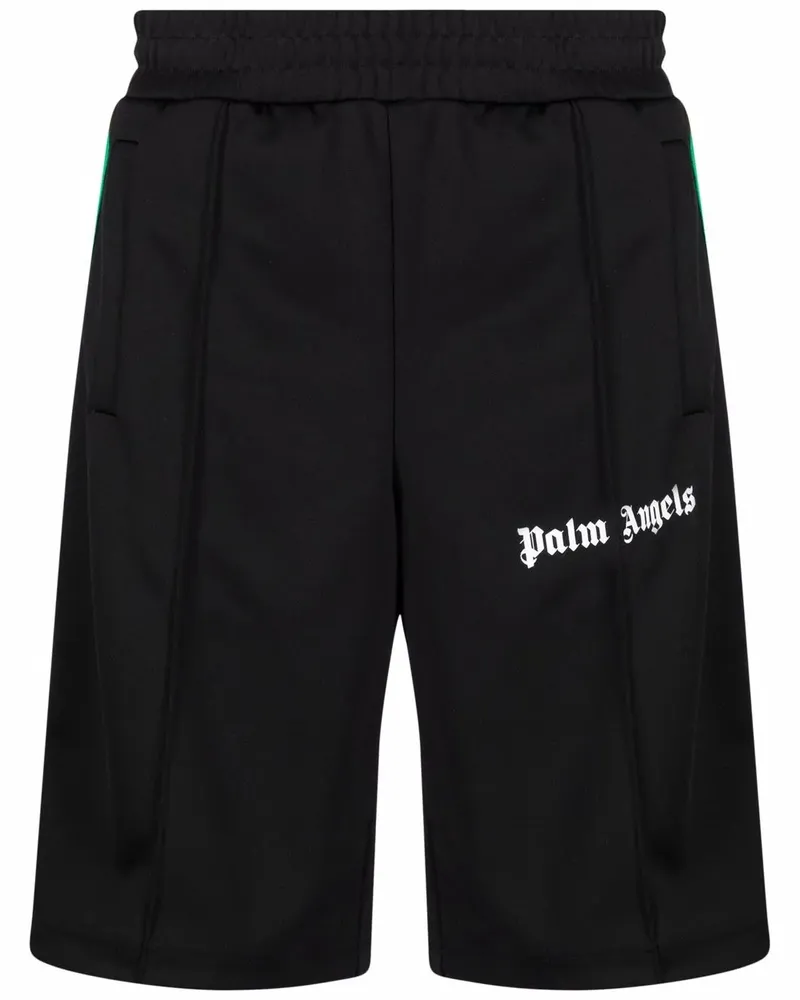 Palm Angels Joggingshorts mit Logo-Print - Schwarz Schwarz