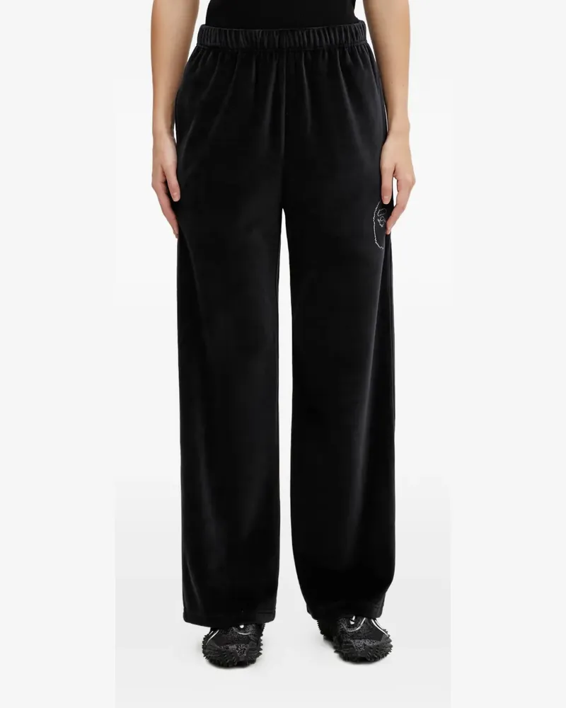 BAPE Samthose mit Strass - Schwarz Schwarz