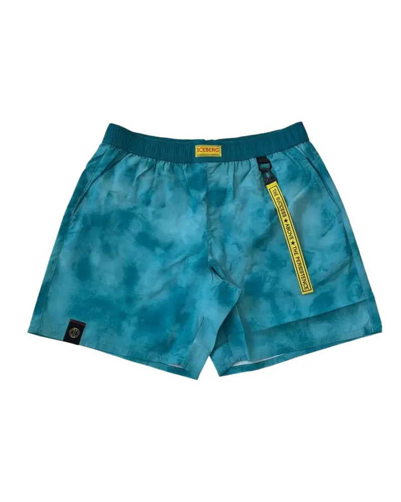 Iceberg Badehose mit Batikmuster - Blau Blau