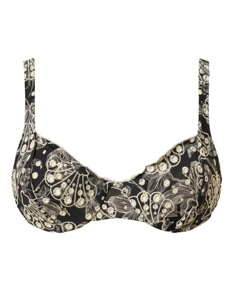 Twin-Set embroidered bikini top - Schwarz Schwarz