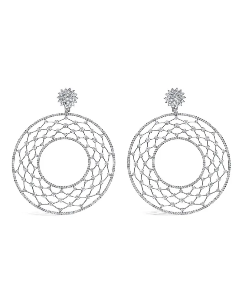 LEO PIZZO 18kt Weißgoldohrringe mit Diamanten - Silber Silber