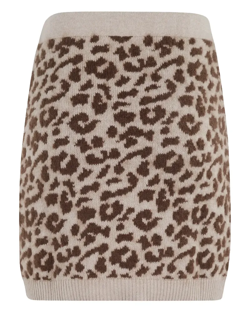 Federica Tosi Gestrickter Minirock mit Leoparden-Print - Braun Braun