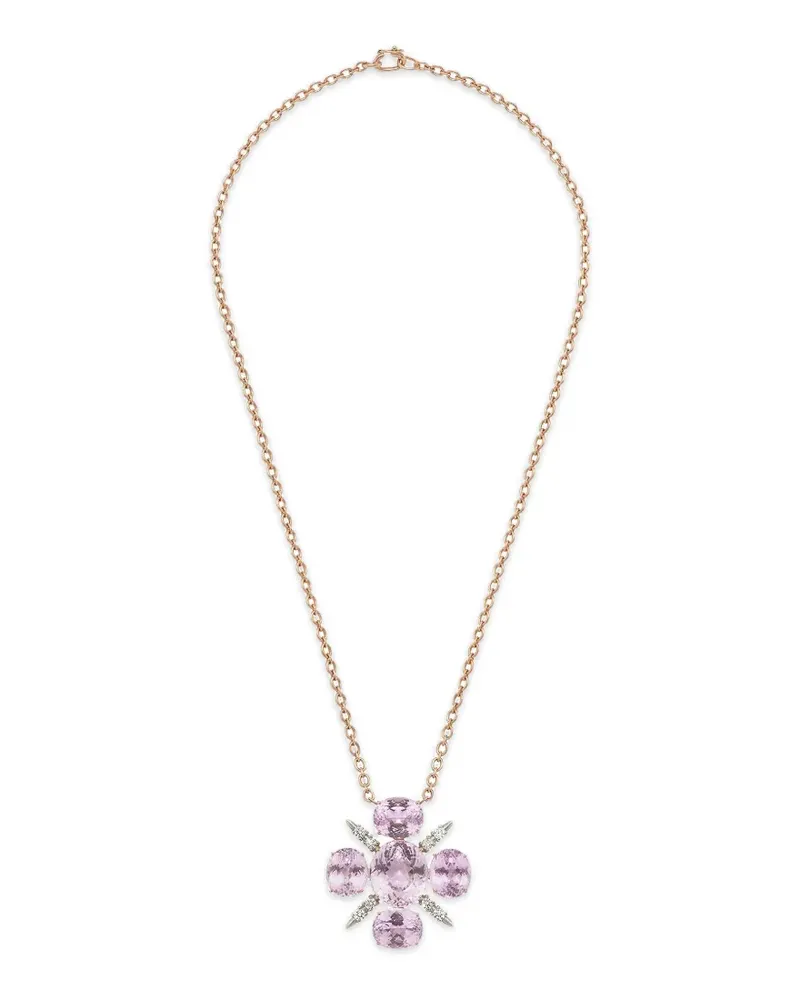 Irene Neuwirth Gemmy Gem Mosaic Halskette mit Kunzit und Diamant - Rosa Rosa