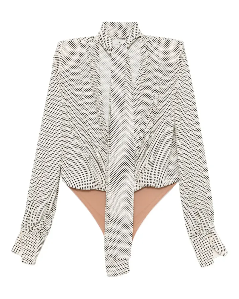 Elisabetta Franchi Top mit Polka Dots - Weiß Weiß