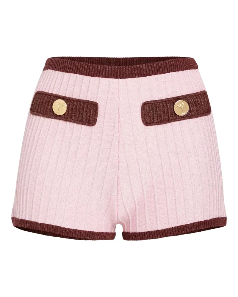 Retrofête Gerippte Edith High-Waist-Shorts - Rosa Rosa