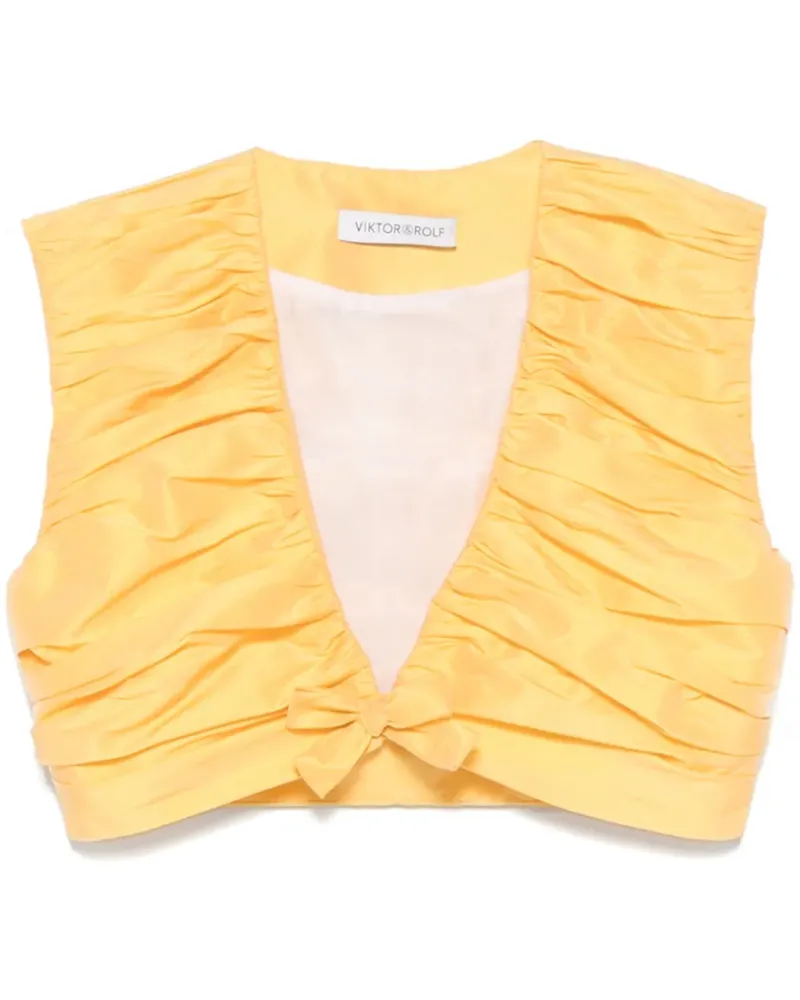Viktor & Rolf Plissiertes Cropped-Oberteil - Gelb Gelb