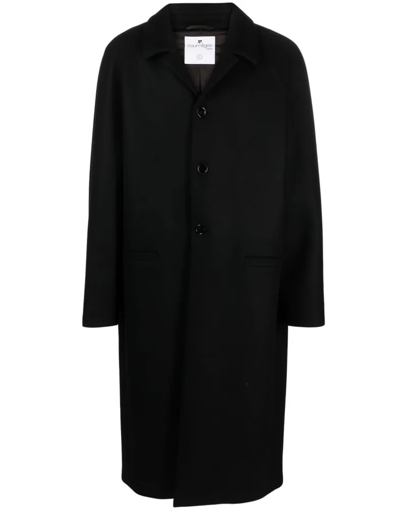 Courrèges Einreihiger Mantel - Schwarz Schwarz