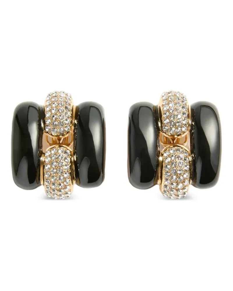 Valentino Garavani Pas Plus metal, enamel and Swarovski® crystal earrings - Gold Gold