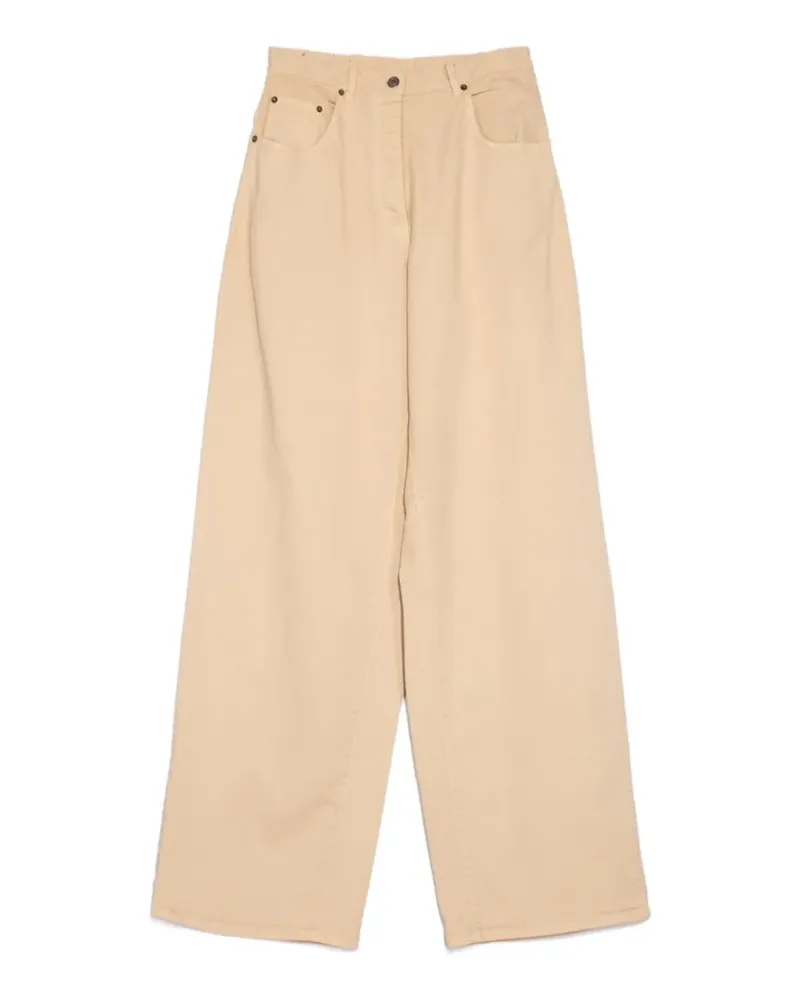 N° 21 tonal-topstitching wide-leg jeans - Nude Nude