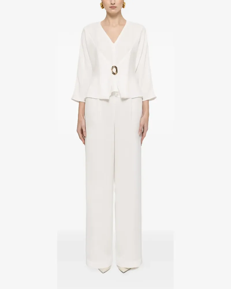 NISSA Krepphose mit hohem Bund - Weiß Weiß