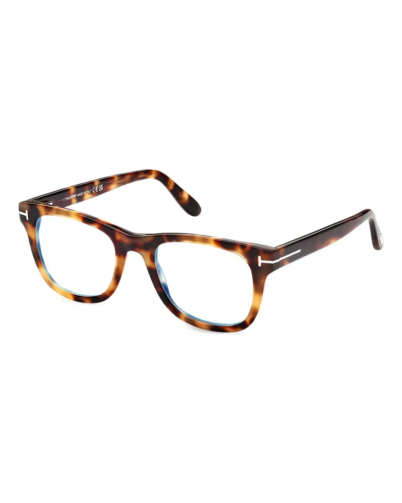Tom Ford Eckige Brille mit Schildpattmuster - Braun Braun