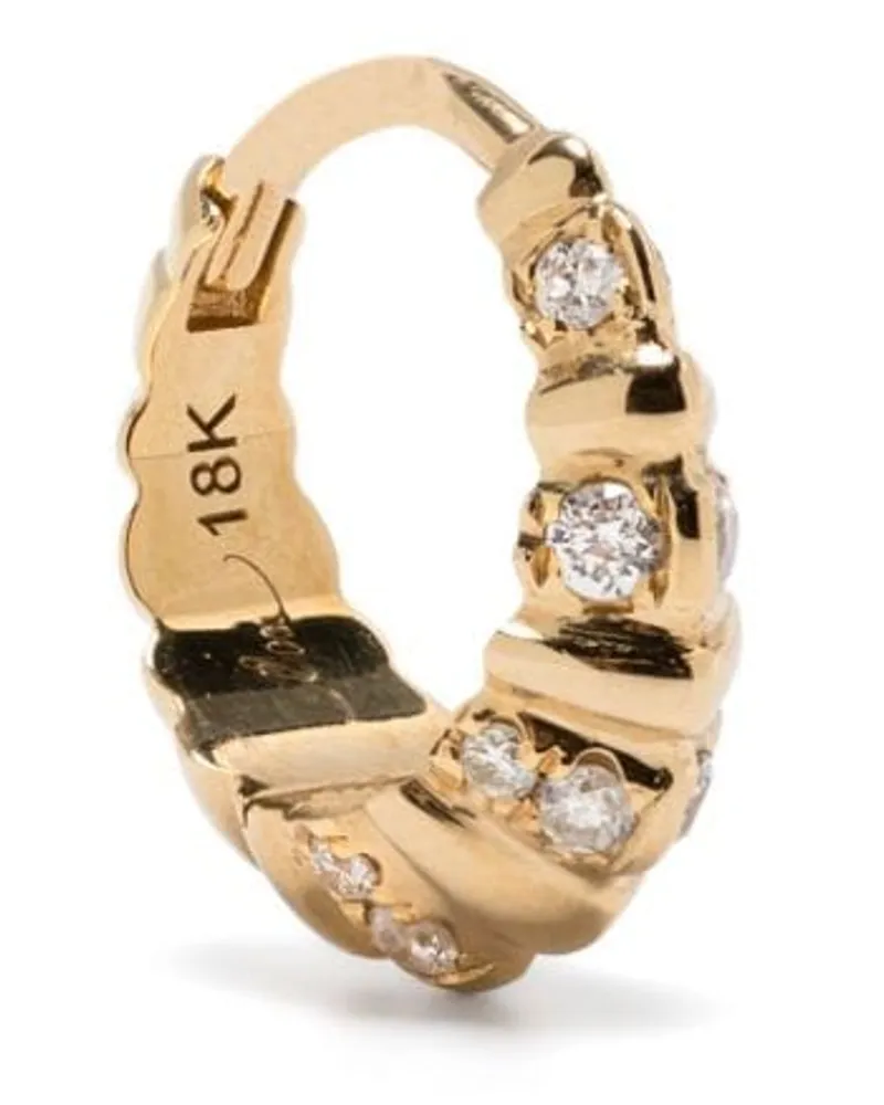 Lizzie Mandler Mini 18kt Crescent Gelbgoldohrring mit Diamant Gold