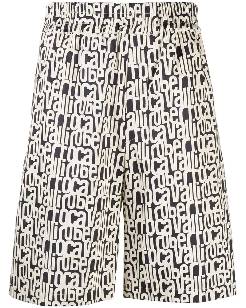 Roberto Cavalli Shorts mit Logo-Print - Schwarz Schwarz