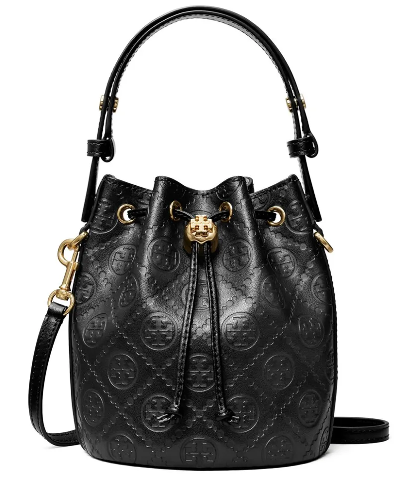 Tory Burch Mini Beuteltasche mit Monogramm - Schwarz Schwarz