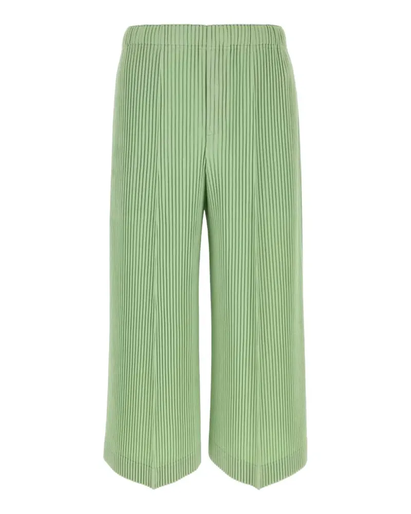 Issey Miyake Cropped-Hose mit Bundfalten - Grün Grün