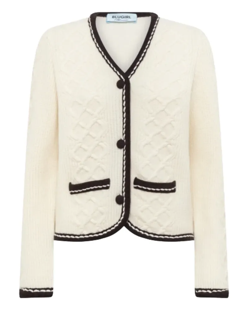 Blumarine Cardigan mit Zopfmuster - Nude Nude