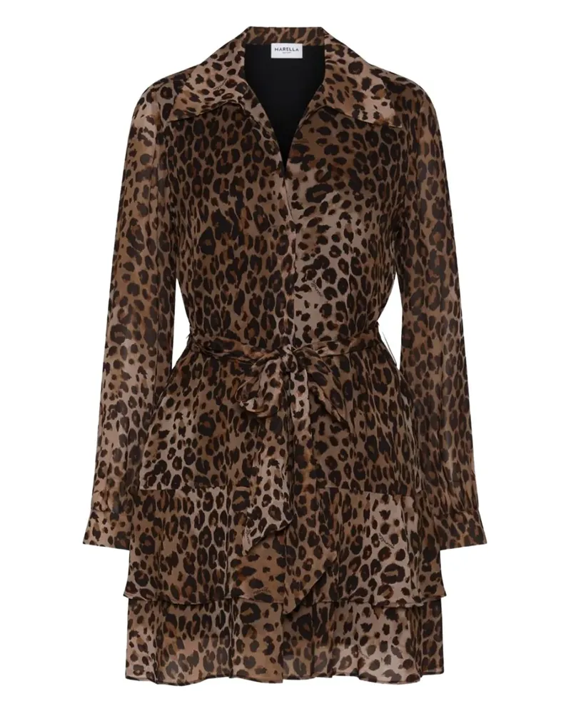 MARELLA Fabio leopard-print mini dress - Braun Braun