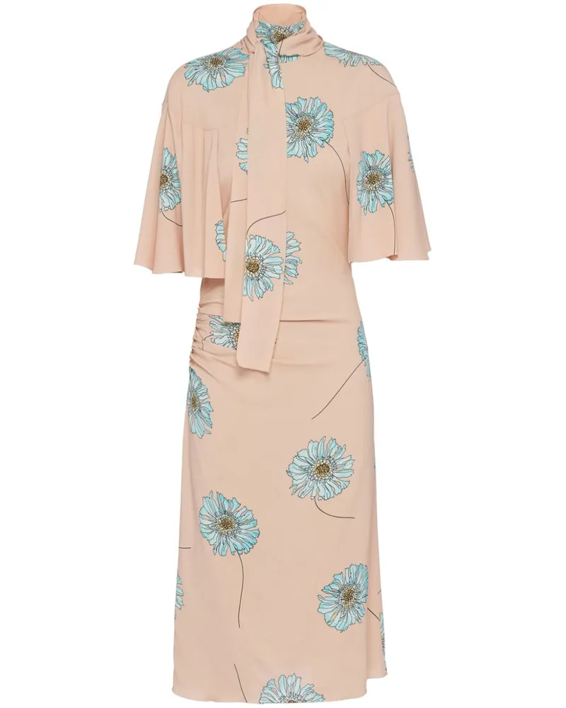 Prada Kleid mit Blumen-Print - Nude Nude