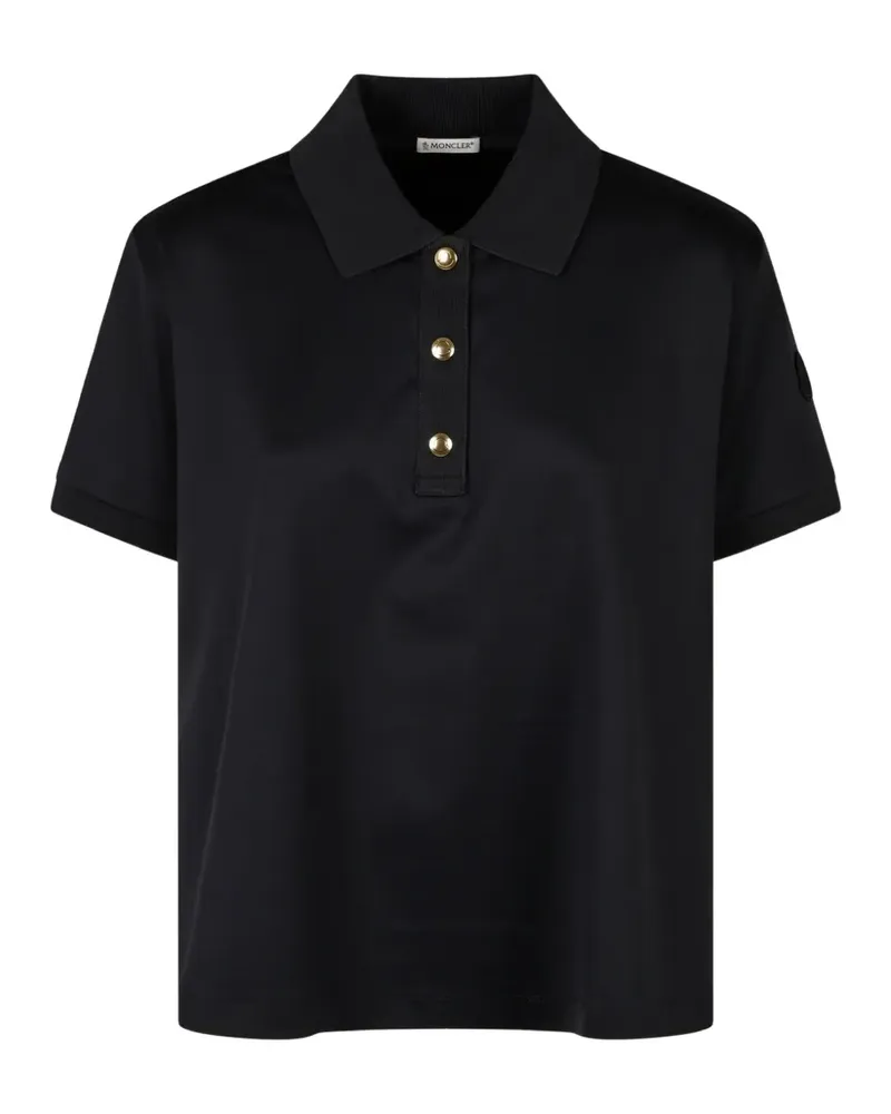 Moncler logo-patch polo shirt - Blau Blau
