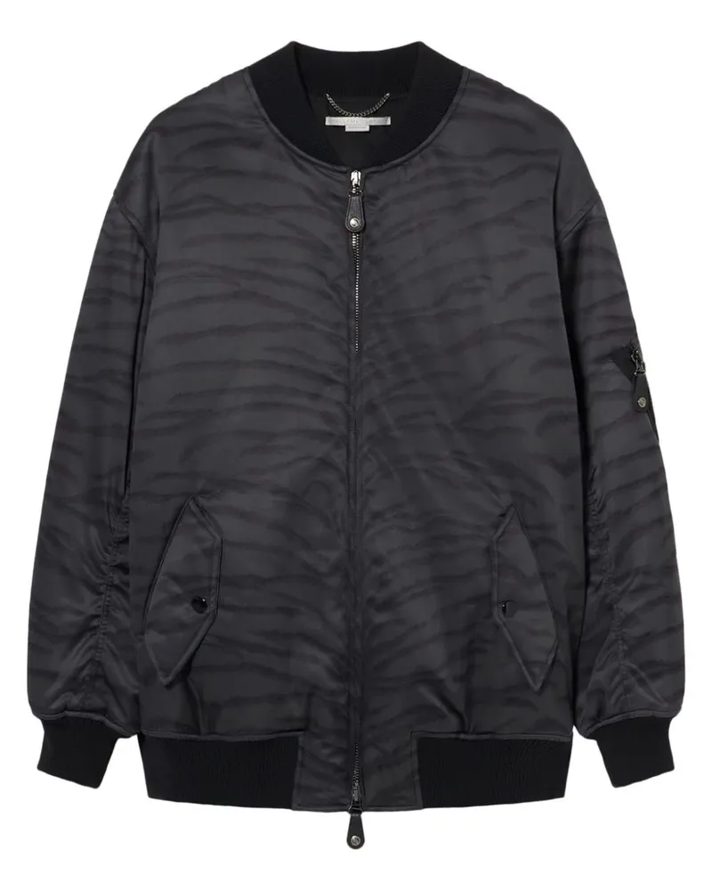 Stella McCartney Bomberjacke mit Tiger-Print - Schwarz Schwarz