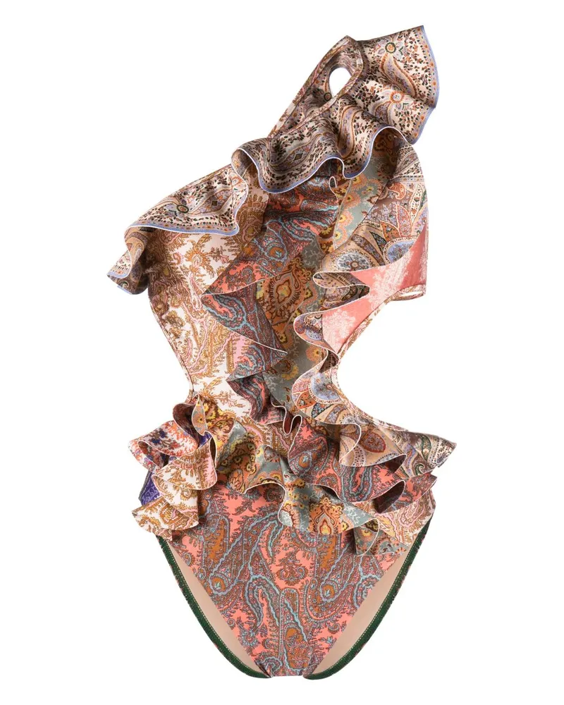 Zimmermann One-Shoulder-Badeanzug - Nude Nude