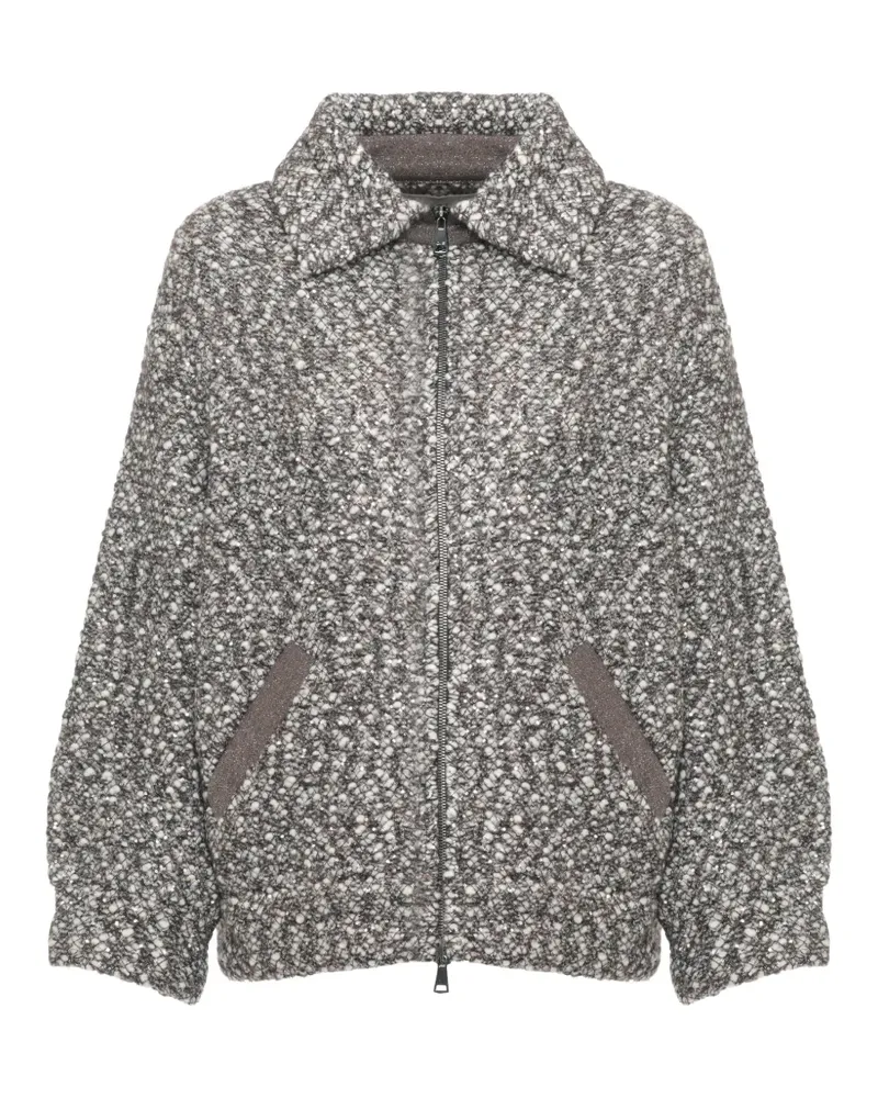 D.EXTERIOR zip-up cardigan - Grau Grau