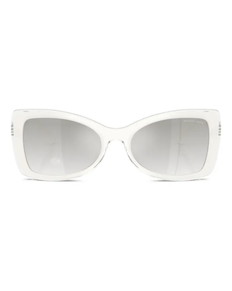 Michael Kors Eckige Malaga Cat-Eye-Sonnenbrille - Weiß Weiß