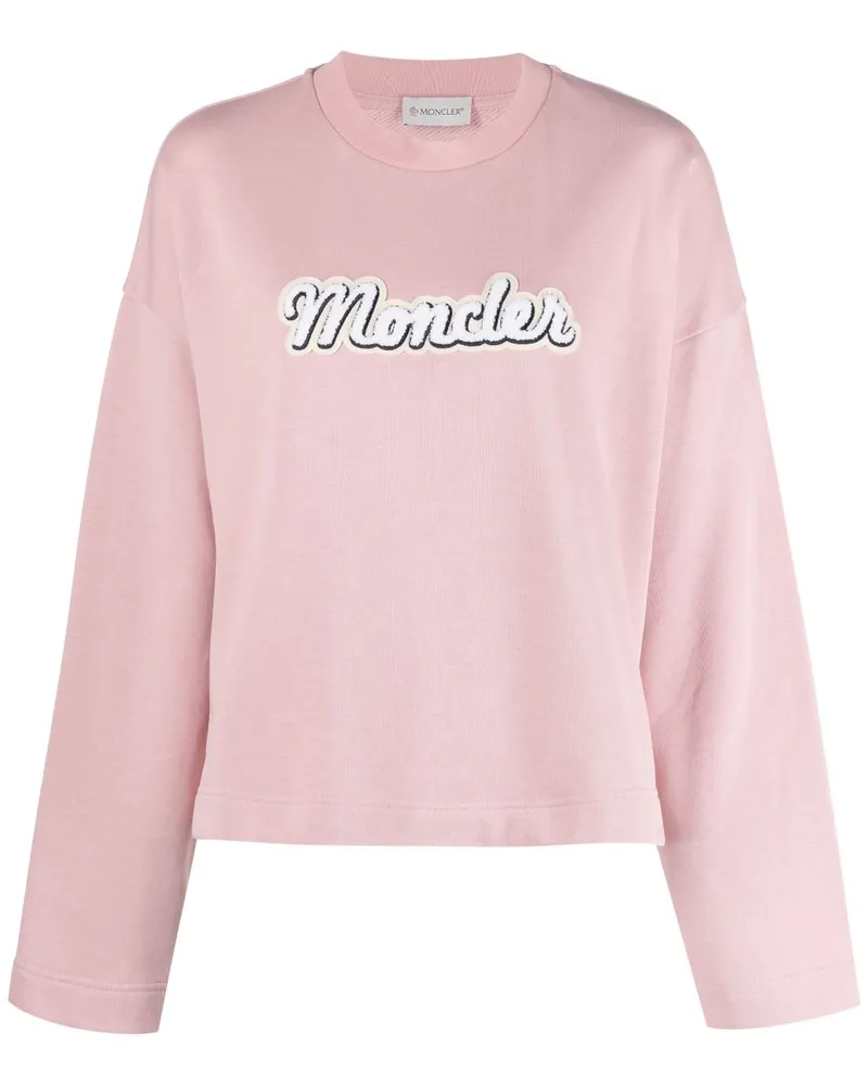 Moncler Langarmshirt mit Logo-Print - Rosa Rosa