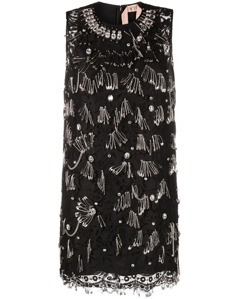N° 21 Kleid mit Sicherheitsnadel - Schwarz Schwarz