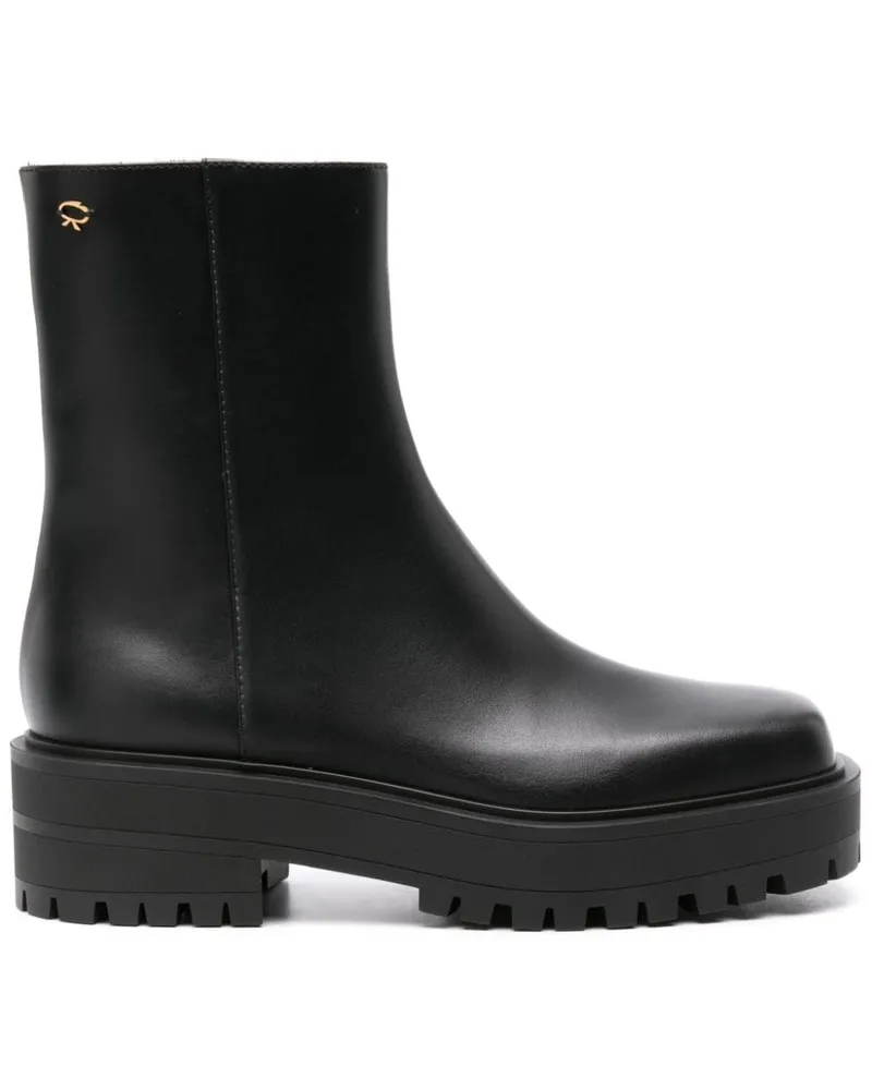 Gianvito Rossi Stiefel mit eckiger Kappe - Schwarz Schwarz