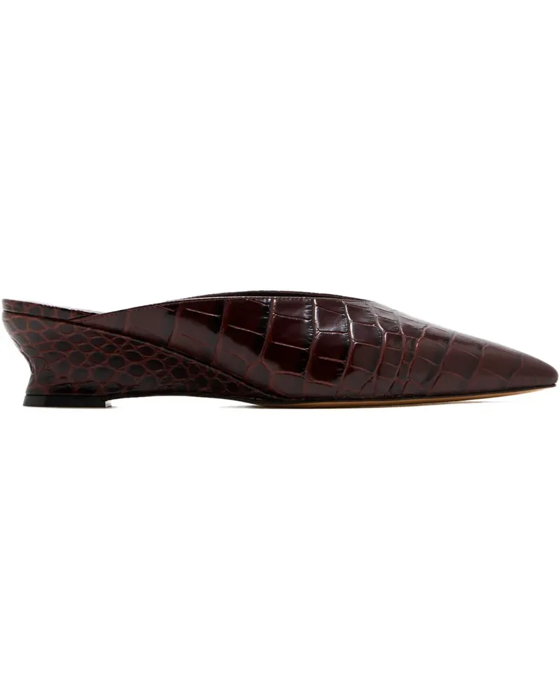 Le Monde Béryl Victoria Mules mit Mikro-Wedge 40mm - Braun Braun