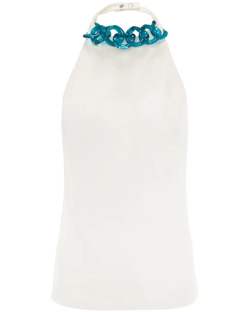J.W.Anderson Neckholder-Top mit Zierkette - Weiß Weiß