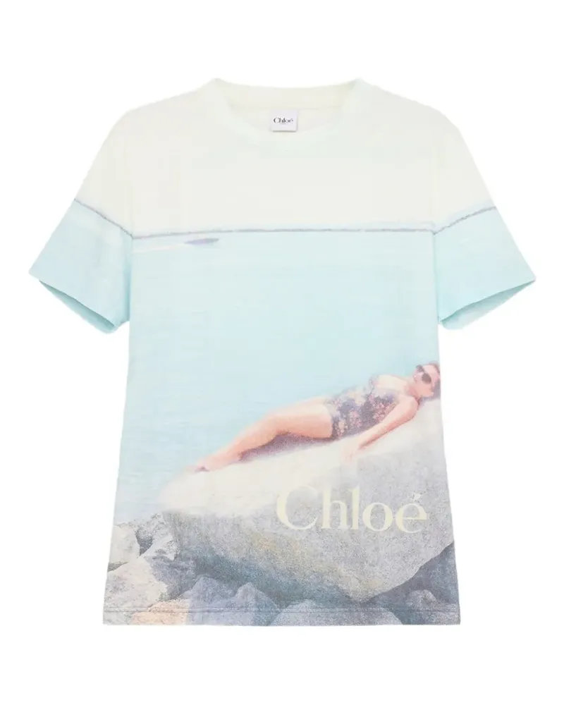 Chloé graphic-print T-shirt - Blau Blau