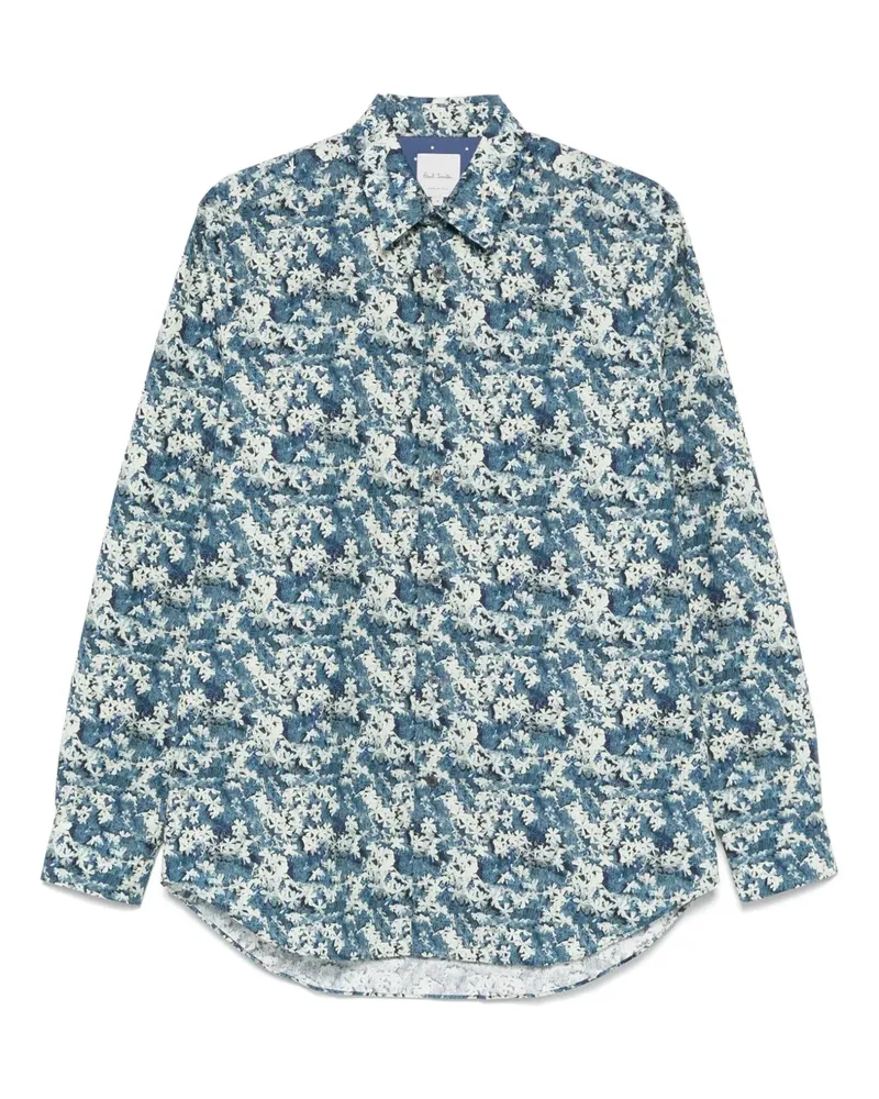 Paul Smith Hemd mit Blumen-Print - Blau Blau