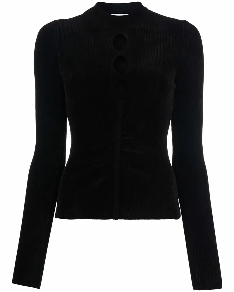 MSGM Strickoberteil mit Cut-Outs - Schwarz Schwarz