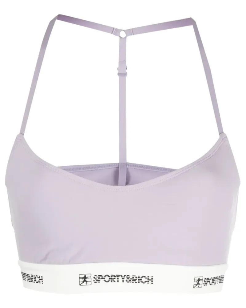 SPORTY & RICH Cropped-Top mit Logo-Bund - Violett Violett