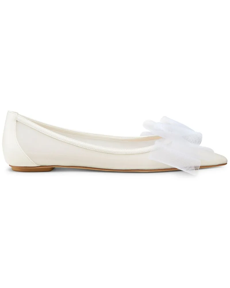 Stuart Weitzman Blushing Bow Ballerinas - Weiß Weiß