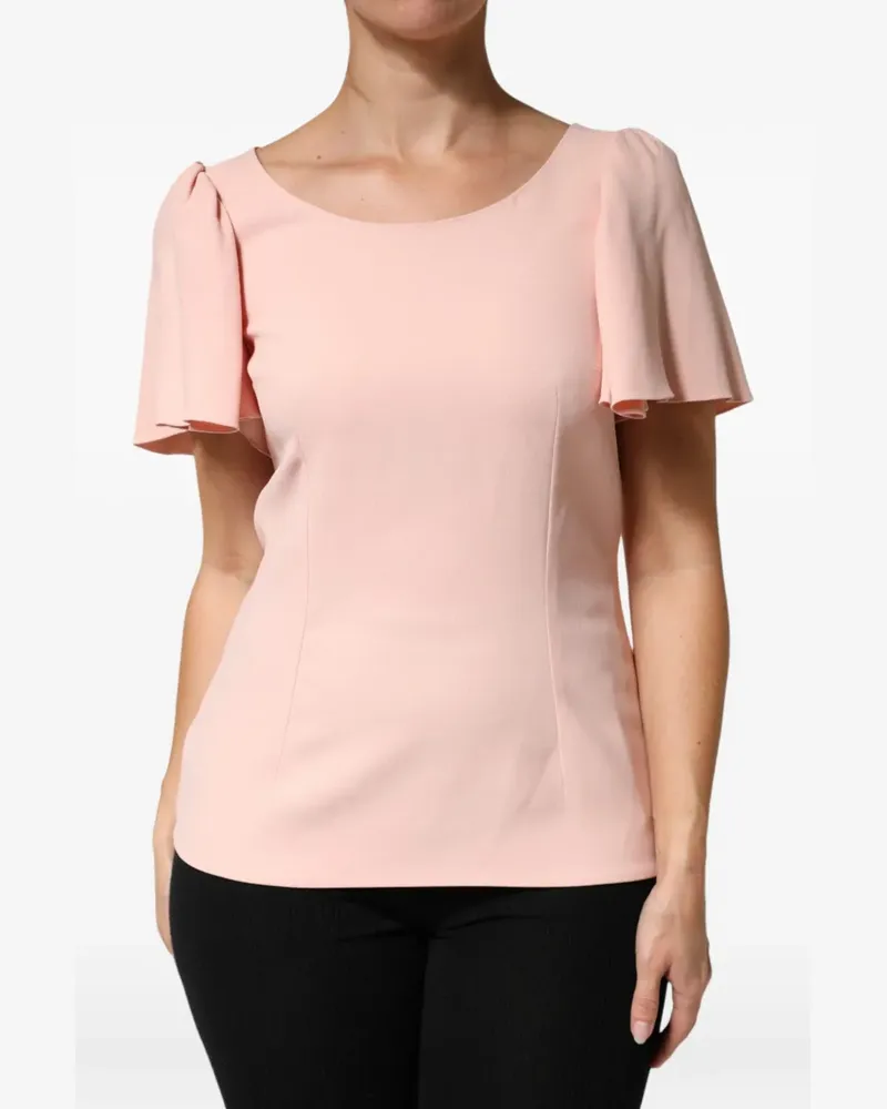 Dolce & Gabbana Rundhals-Bluse mit Flatterärmeln - Rosa Rosa