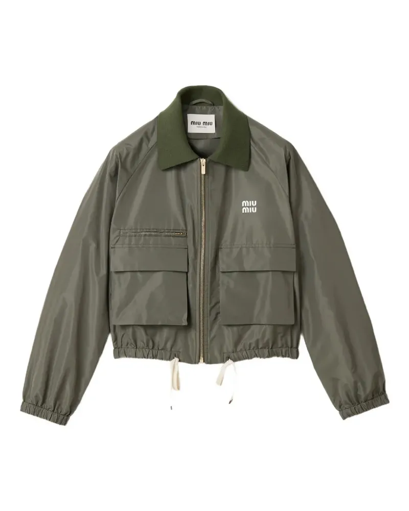 Miu Miu Blousonjacke aus technischem Stoff - Grün Grün