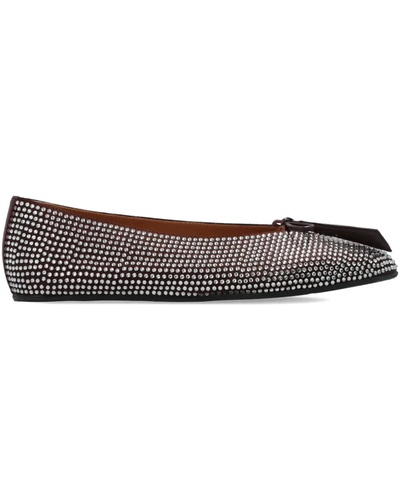 ATTICO bead-embellished bow ballet flats - Braun Braun