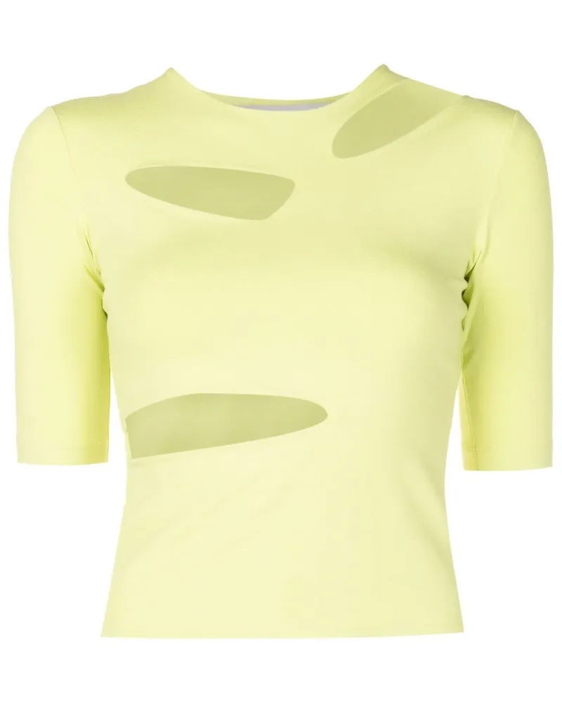 Gloria Coelho T-Shirt mit Cut-Outs - Grün Grün