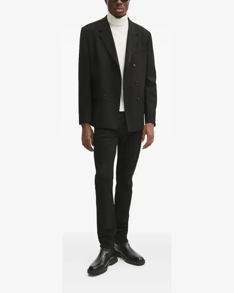 HUGO BOSS Slim-Fit-Jeans mit Logo-Patch - Schwarz Schwarz