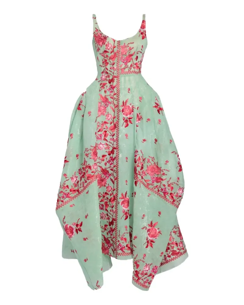 Erdem Kleid mit Logo-Print - Grün Grün