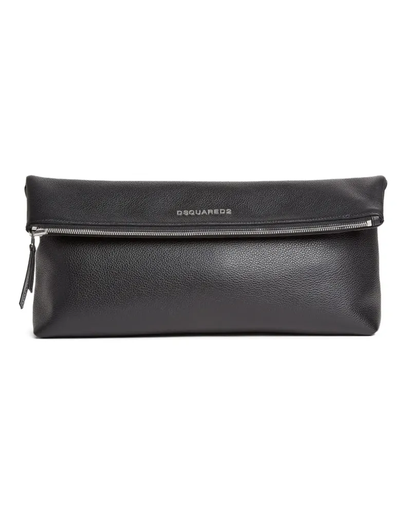 Dsquared2 Clutch aus strukturiertem Leder - Schwarz Schwarz