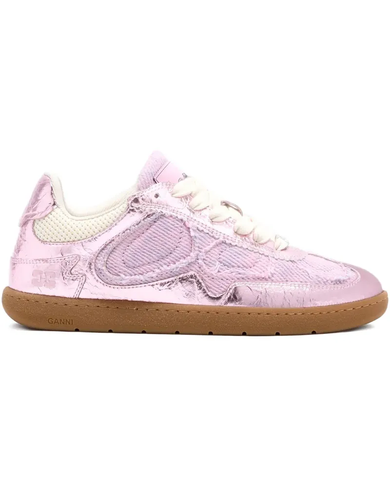 Ganni Sneakers mit Metallic-Finish - Rosa Rosa