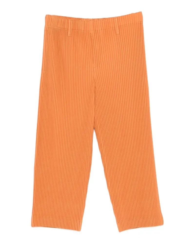 Issey Miyake plissé-effect cropped trousers - Orange Orange