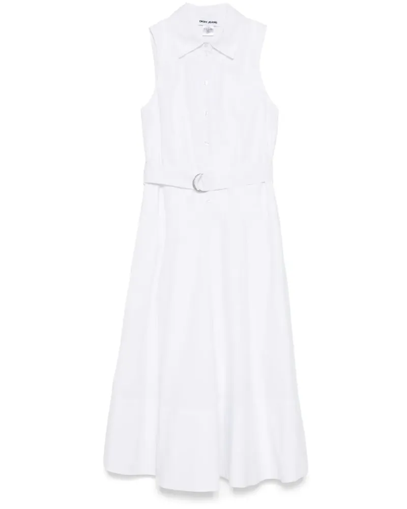 DKNY Midikleid mit tiefer Taille - Weiß Weiß
