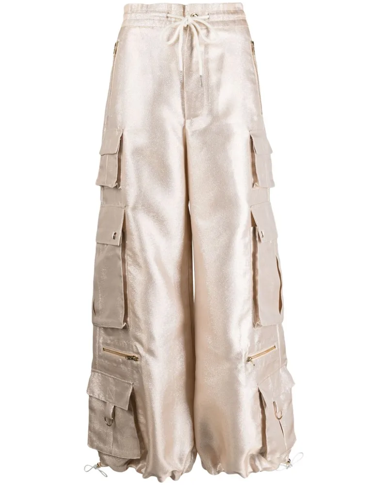 Cynthia Rowley Cargohose mit Metallic-Effekt Gold